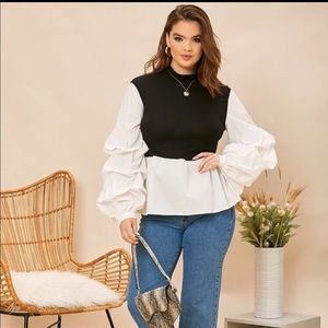 Cute gathered sleeve shirt